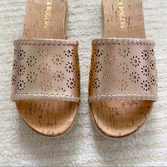 NWT Jack Rogers rose gold cork slides - Picture 8 of 13